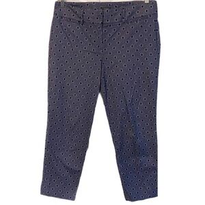 Ann Taylor navy polka dot stripes print pants 10